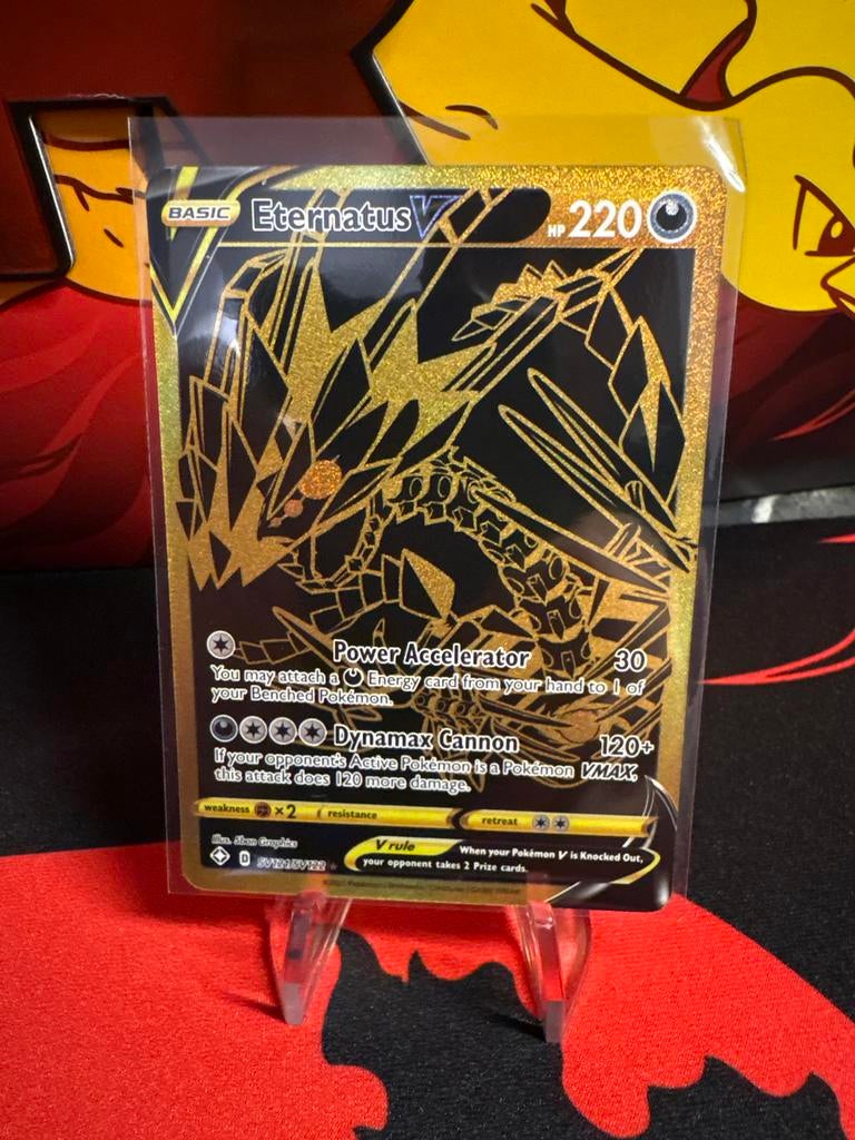 Pokémon kaart Eternatus V, Ophalen of Verzenden, Zo goed als nieuw, Losse kaart, Foil