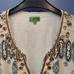 K-Design bohemian jurk paisleyprint creme zwart M art 49447, Maat 38/40 (M), K-design, Bruin, .