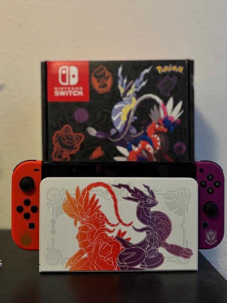 Nintendo Switch OLED Pokémon Scarlet & Violet Editie, Ophalen of Verzenden, Zo goed als nieuw, Met 1 controller, Switch OLED