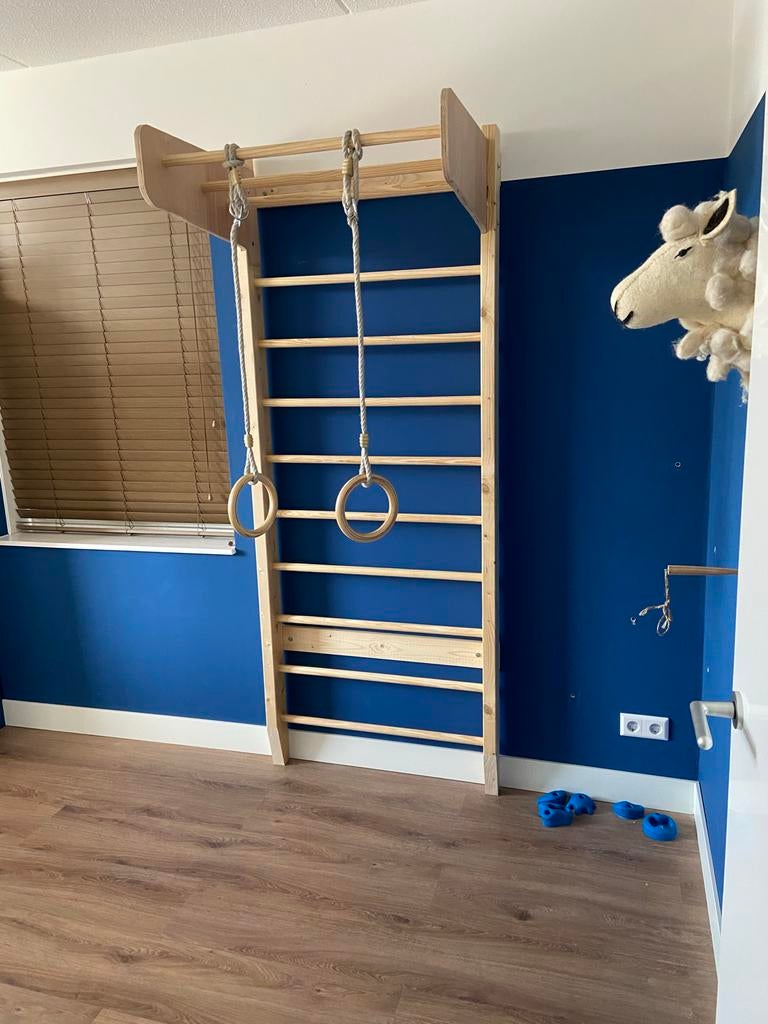 Klimrek met ringen en klimstenen, Kinderen en Baby's, Ophalen, Zo goed als nieuw, Klimwand