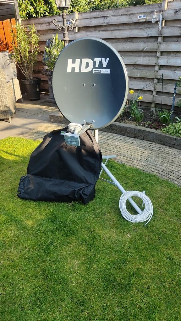 Satallite schotel compleet met standaard en opbergtas., Audio, Tv en Foto, Schotelantennes, Ophalen of Verzenden, Overige merken