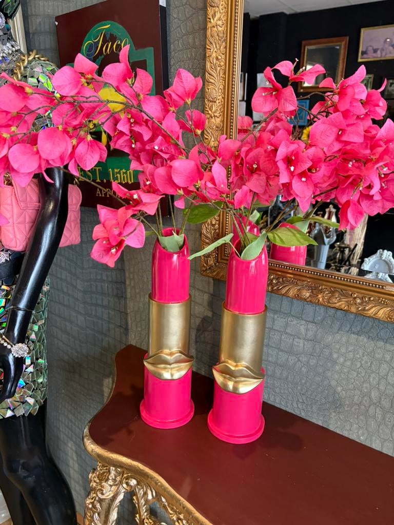 Lipstick vaas, Huis en Inrichting, Woonaccessoires | Vazen, Overige kleuren, Ophalen of Verzenden, Minder dan 50 cm, Glas