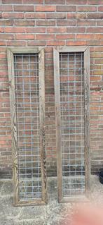 Houten hekwerk met gaas (2 stuks), Tuin en Terras, Tuinhekken en Hekwerk, Ophalen, Gebruikt, Hout, Tuinhek