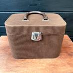 Vintage corduroy beautycase, Ophalen of Verzenden, Gebruikt, Bruin, Hardcase