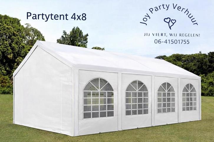 Partytent 4x8 te huur / huren, Tuin en Terras, Partytenten, Zo goed als nieuw, Minder dan 5 meter, Ophalen
