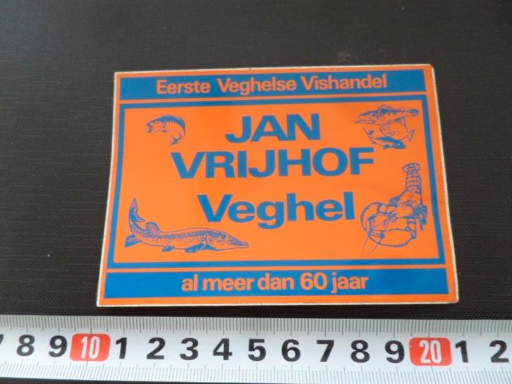 sticker vishandel jan vrijhof veghel al meer dan 60 jaar, Verzamelen, Stickers, Zo goed als nieuw, Ophalen