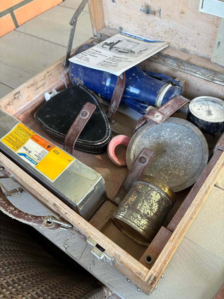 Vintage Vochtmeter in Houten Kist, Ophalen