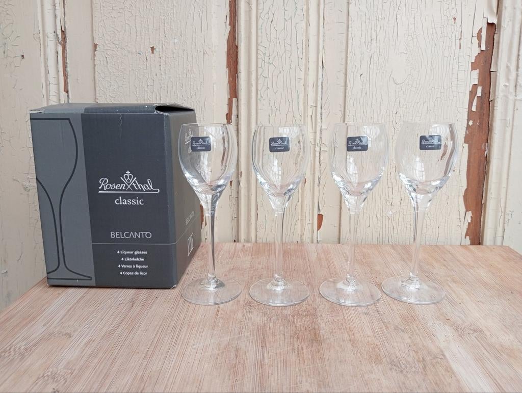 Set van 4 kristal glas likeur glaasjes Rosenthal Classic, Antiek en Kunst, Ophalen of Verzenden