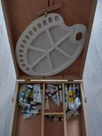 Schilderkoffer met verf en palet, Ophalen of Verzenden, Gebruikt, Acrylverf