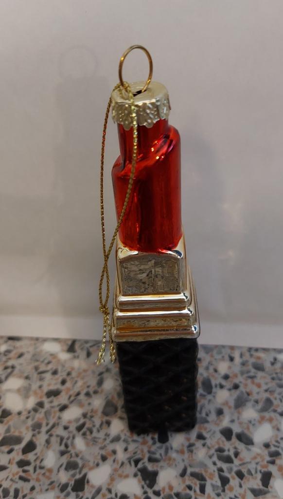 Kerstbal Kerstornament Lippenstift   , Ophalen of Verzenden, Zo goed als nieuw