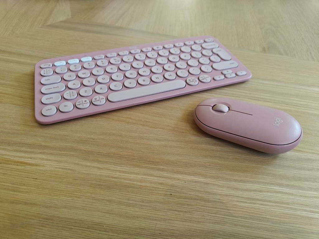 Logitech K380 Toetsenbord en Muis Set - Roze, Computers en Software, Toetsenborden, Toetsenbord en muis-set, Logitech, Ophalen of Verzenden