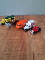 Setje diverse miniatuur vrachtwagens en paard en wagen, Hobby en Vrije tijd, Ophalen of Verzenden, Gebruikt, Bus of Vrachtwagen