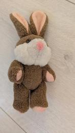 Vintage knuffel konijntje bruin met wit, Ophalen of Verzenden, Konijn