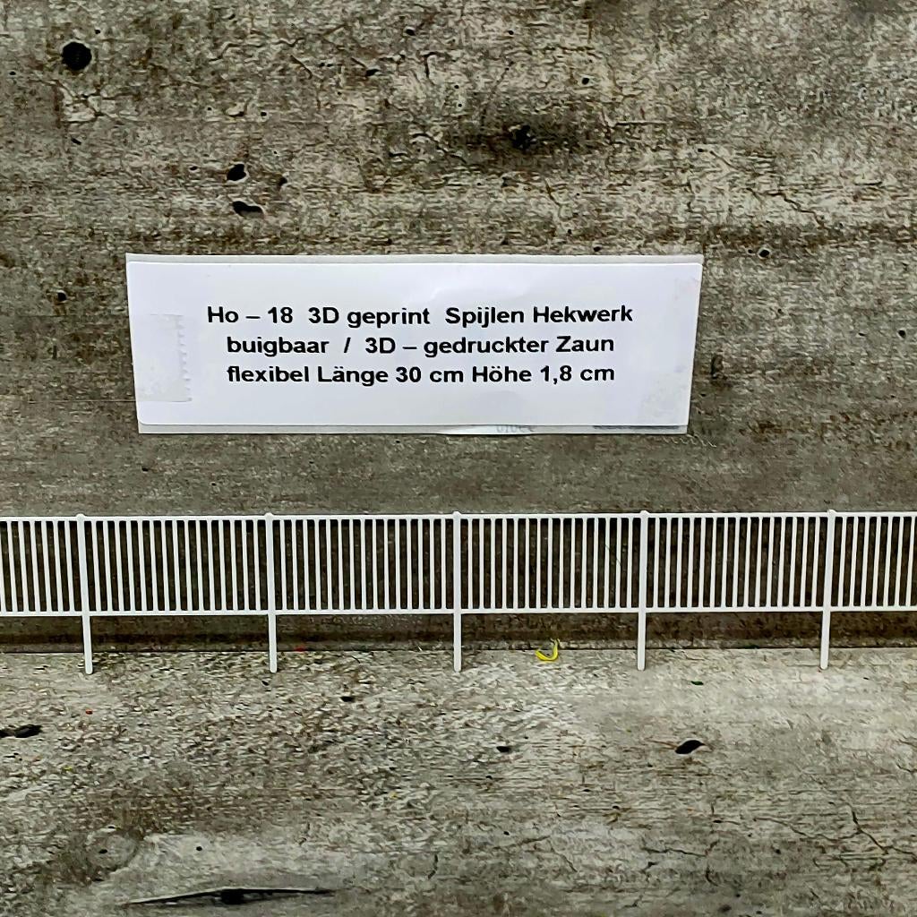 modeltrein Ho - 18 Spijlen – Hekwerk 3D geprint flexibel, Gelijkstroom, Natuur, Nieuw, Ophalen of Verzenden