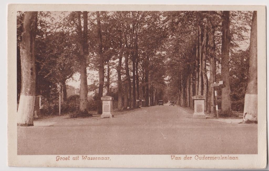 262 Wassenaar Van der Oudermeulenlaan met Auto's B21, Verzenden, 1920 tot 1940, Ongelopen, Zuid-Holland