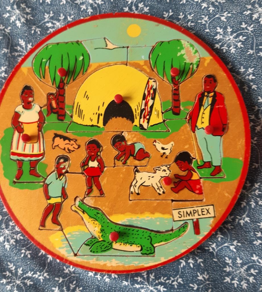 Houten insteek puzzeltjes 4 x, Ophalen of Verzenden, Minder dan 10 stukjes, Zo goed als nieuw, Van hout