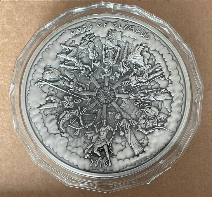 1kg Zilveren Munt Cook Islands Gods of Olympus 2016, Postzegels en Munten, Munten | Azië, Losse munt, Zuidoost-Azië, Zilver, Ophalen of Verzenden