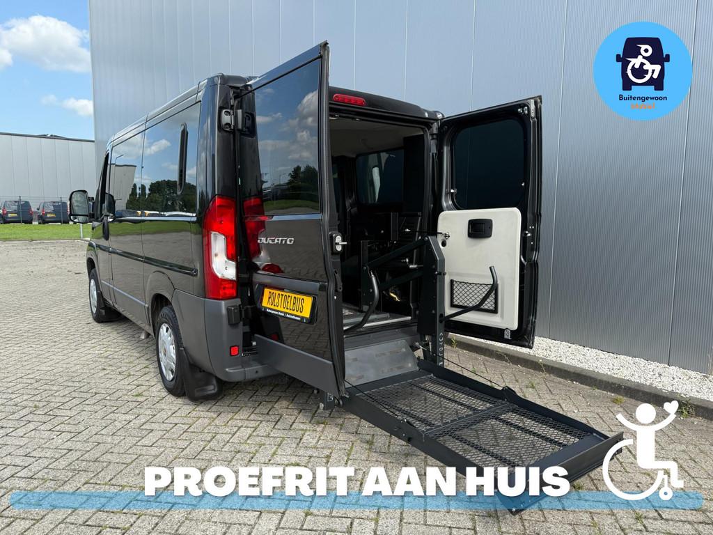 Fiat Ducato 2.3 Rolstoelbus Zelfrijder | Meerijder (Airco) A, 12 maanden, Stof, Gebruikt, Zwart