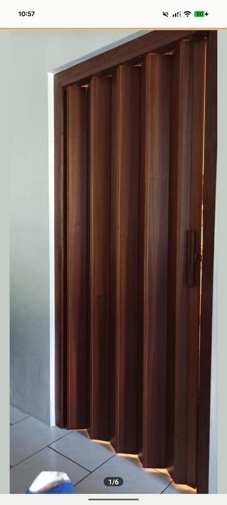 Vouwdeur Pella Prince (mahonie) - Zeer goede staat!, Doe-het-zelf en Verbouw, Deuren en Horren, Ophalen, Gebruikt, 80 tot 100 cm