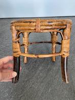 Klein vintage bamboe krukje display verhoging plant retro, Ophalen of Verzenden