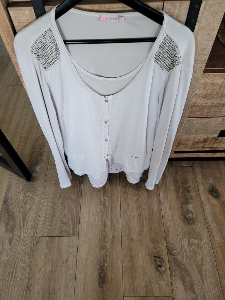DIDI Dames Shirt Crème met Pailletten.Maat xxl, Ophalen of Verzenden