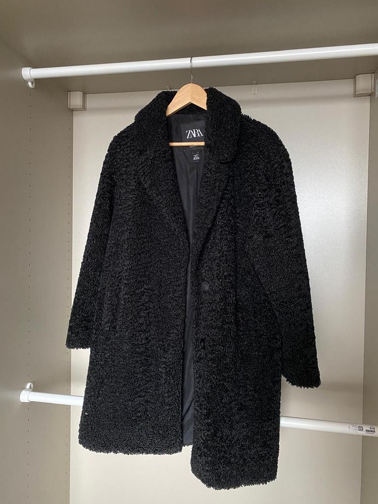 Zara Overcoat, Kleding | Dames, Jassen | Winter, Ophalen of Verzenden, Zo goed als nieuw, Maat 38/40 (M), Zwart