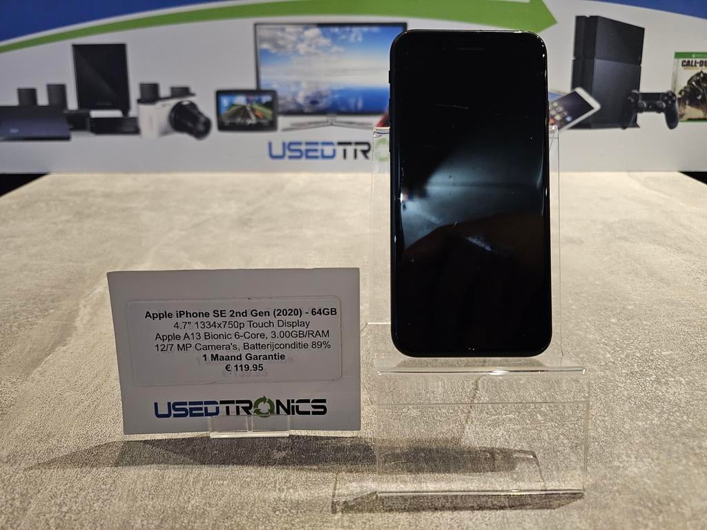 Apple iPhone SE 2nd Gen (2020) - 64GB - Goede staat, Ophalen of Verzenden, Zwart, 64 GB
