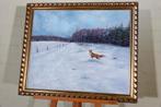 schilderij vos in sneeuw, Ophalen