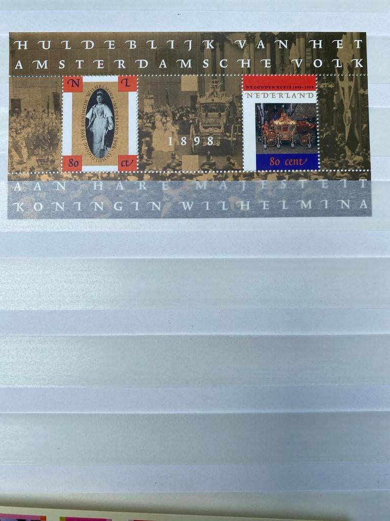 Huldeblijk Amsterdamse Volk aan Koningin Wilhelmina 1898, Postzegels en Munten, Postzegels | Nederland, Ophalen of Verzenden, T/m 1940