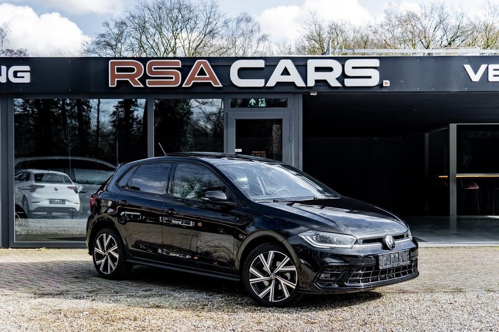 Volkswagen Polo 1.0 TSI R-Line Edition | Full option, Auto's, Gebruikt, Zwart, Leder en Stof, Zwart