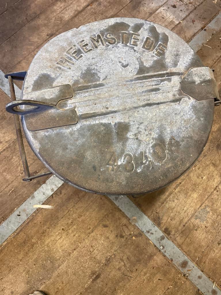 Vintage Vuilnisbak Heemstede - Metaal, Gebruikt, 50 tot 75 cm, Ophalen of Verzenden, Metaal