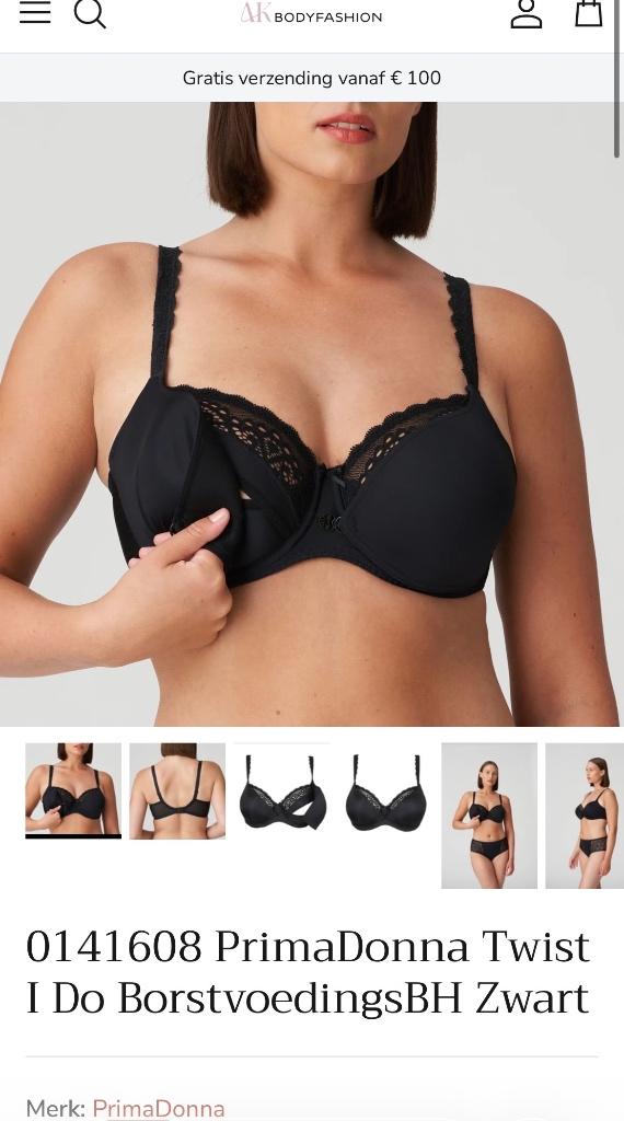 VoedingsBH Prima Donna Twist maat 85E zwart, Kleding | Dames, Prima Donna, Ophalen of Verzenden, Zwart, BH