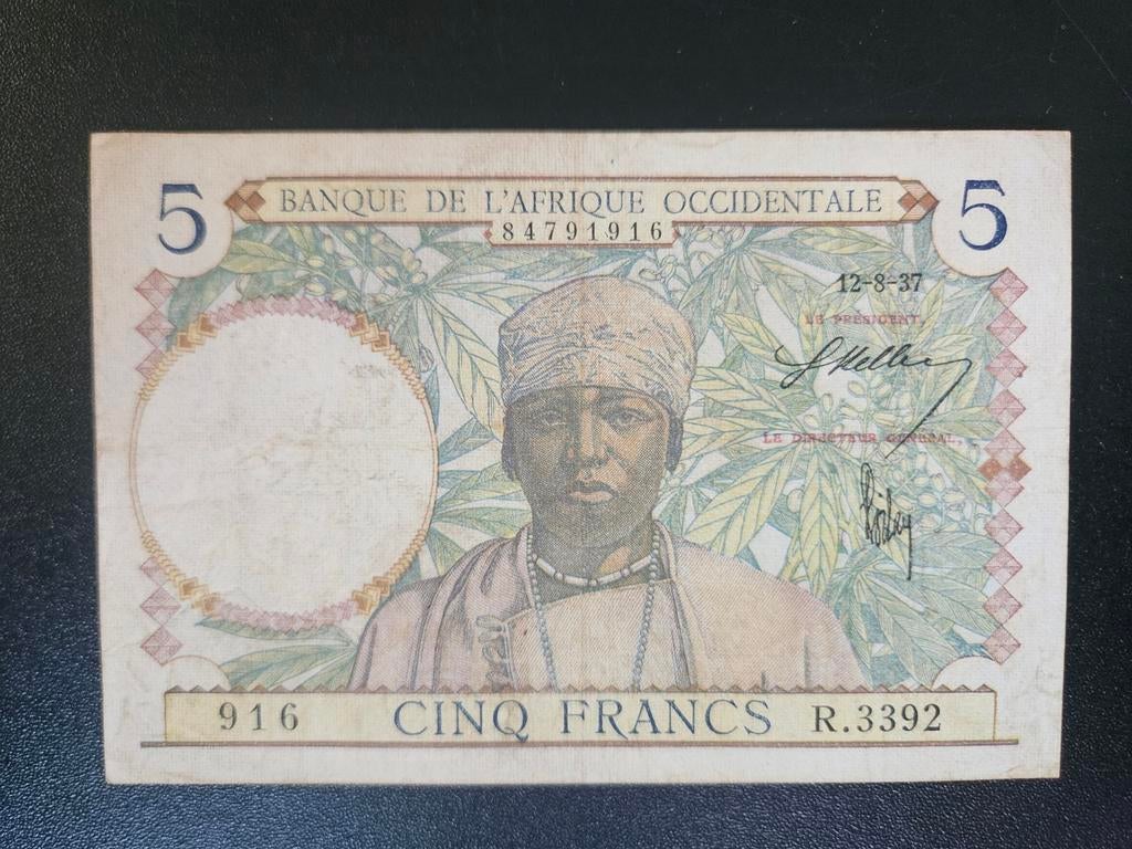 Frans West Afrika pick 21 1937, Postzegels en Munten, Bankbiljetten | Afrika, Ophalen of Verzenden, Overige landen, Los biljet