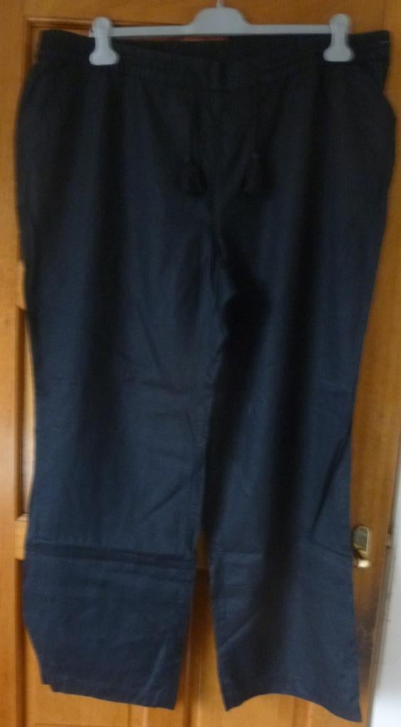 zomerbroek 22 - ulla popken - nieuw - mt 54 - zwart - linnen, Zwart, Nieuw, Ulla Popken, Ophalen of Verzenden