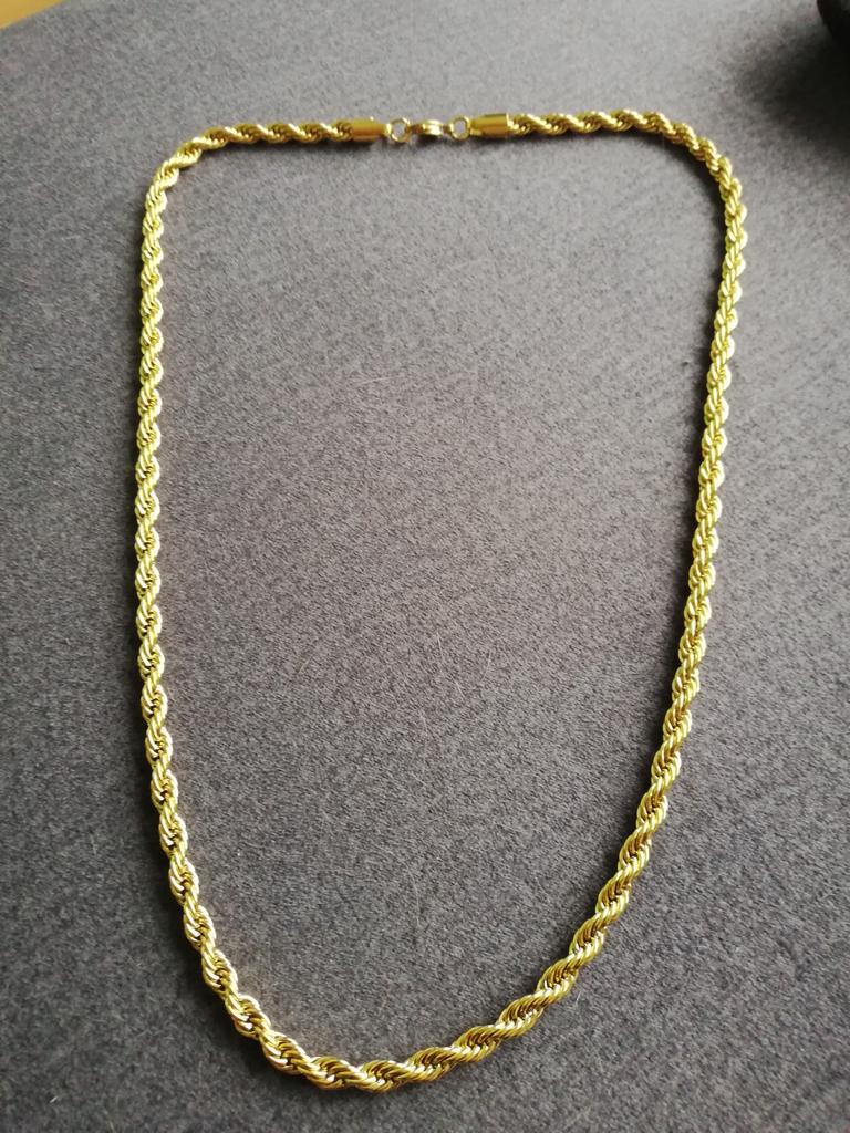 Nieuwe 18k goud plated rope ketting 70 cm lang, Ophalen of Verzenden