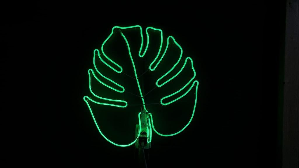 NEON LED licht Blad! Groen! NIEUW! 58 CM!, Ophalen of Verzenden, Nieuw, Lichtbak of (neon) lamp