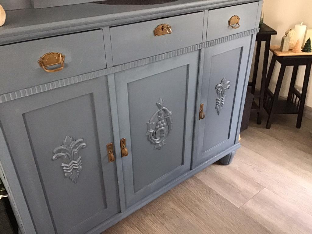 Blauwe vintage kast, Huis en Inrichting, Ophalen, Gebruikt