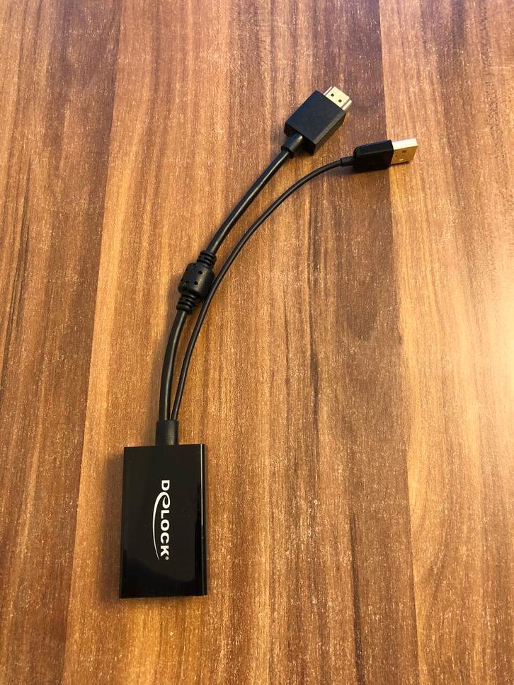 DeLOCK actieve HDMI naar DisplayPort adapter, Computers en Software, Pc- en Netwerkkabels, Gebruikt, Ophalen of Verzenden