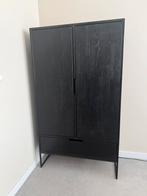 Wandkast WOOOD Essentials - model Silas zwart, Ophalen, Eikenhout, 50 tot 100 cm, Zo goed als nieuw