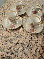 Set van 4 Limoges kop en schotels met gouden details, Ophalen