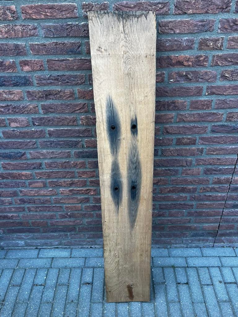 Robuuste eikenhouten spoorbielsplank, Ophalen, Zo goed als nieuw, 250 cm of meer, Planken
