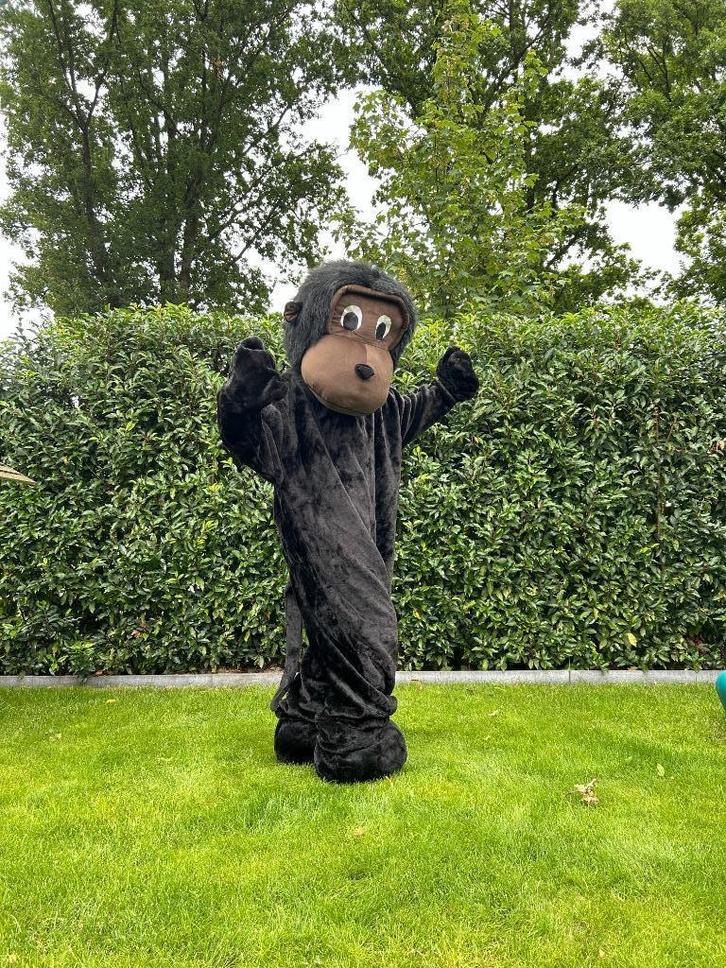 Te Huur: Aapkostuum, Mascotte, Dieren, Carnaval, Hobby en Vrije tijd, Feestartikelen | Verhuur, Zo goed als nieuw, Carnaval, Ophalen of Verzenden