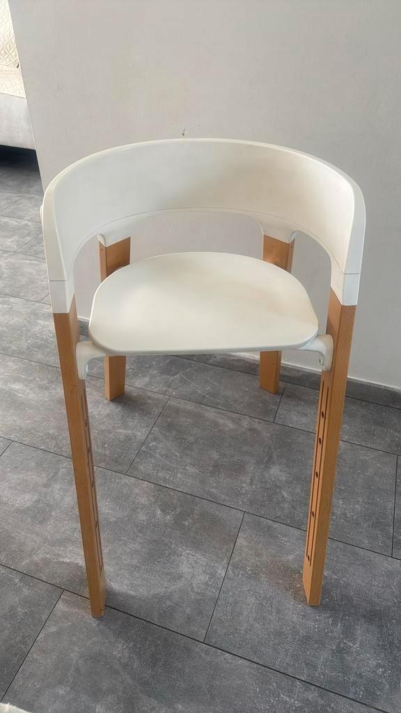 Stokke Steps stoel, Huis en Inrichting, Stoelen, Zo goed als nieuw, Twee, Hout, Wit, Ophalen