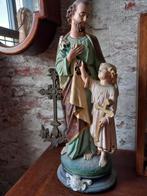 Antiek brocant kerkbeeld st.Jozef met Jezus, Ophalen of Verzenden, Gebruikt, Beeld(je)