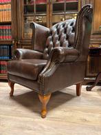 Chesterfield king oorfauteuil donker bruin leer, Huis en Inrichting, Fauteuils, Ophalen, Chesterfield brand, Info@chesterfieldjunkie.nl