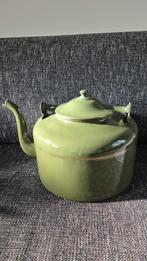 Antieke Emaille Waterketel - Groen, Ophalen of Verzenden