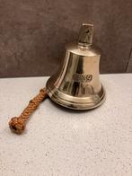 Grote scheepsbel koper met handgeknoopt allemandseind, Antiek en Kunst, Ophalen of Verzenden, Koper