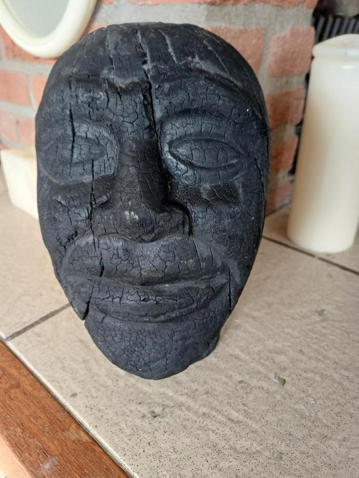 Haans Lifestyle mango hout gezicht beeld, Huis en Inrichting, Woonaccessoires | Overige, Gebruikt, Ophalen of Verzenden