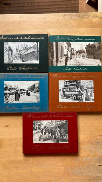 5 x “Paris en cartes postales anciennes” (+/-1900) set/los beschikbaar voor biedingen