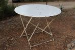 Brocante - Provençaalse metalen tuintafels!, Tuin en Terras, Tuintafels, Ophalen, Gebruikt, Rond, Metaal